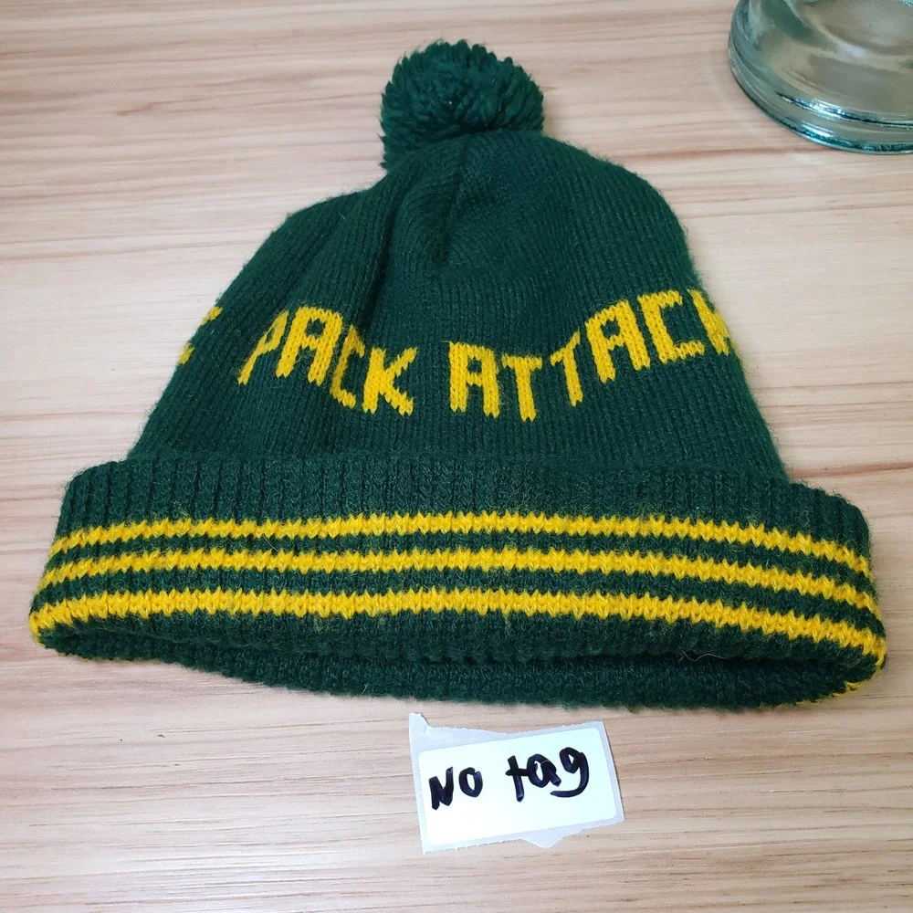 Pack Attack Green Bay Packers Knit Beanie‎ Cap Green Gold Winter Hat NFL